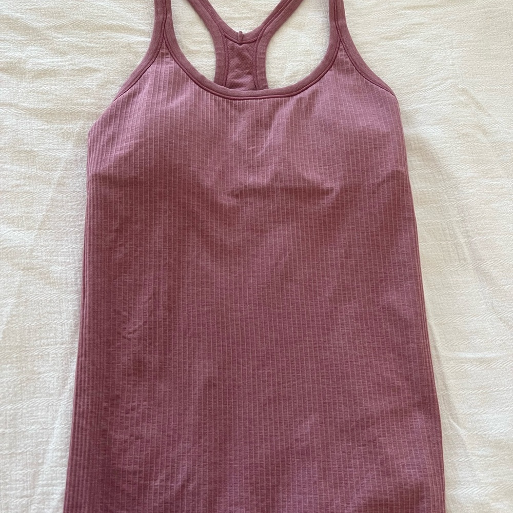 Pink Lululemon Ebb to street tank top